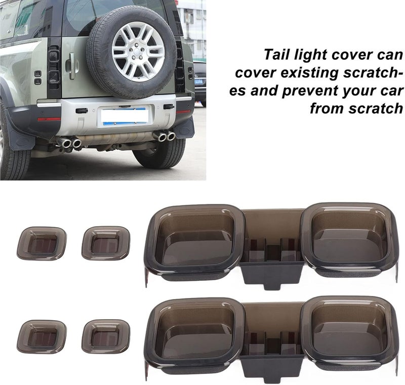 Pilipane Stylish Car Tail Light Cover Kit for Defender 110 L663 2020, 6pcs Transparent Grey - Image 5