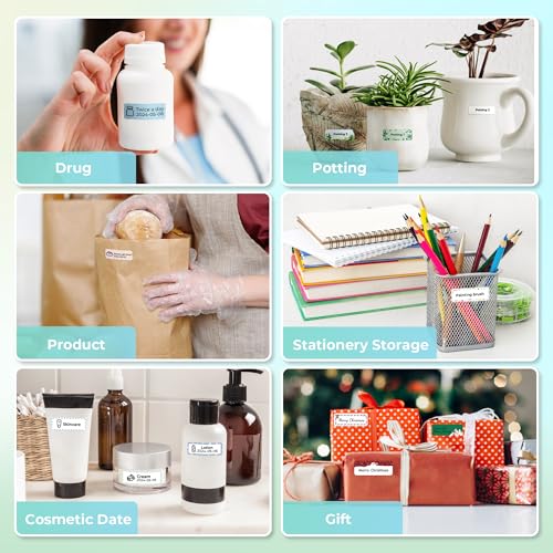 NELKO Genuine P21 Label Maker Tape, Adapted Label Print Paper, 14x40mm (0.55"x1.57"), Standard Laminated Office Labeling Tape Replacement, Multipurpose of P21, 180 Labels/Roll, 3-Roll, Transparent - Image 4