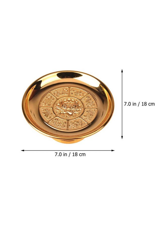Cabilock Buddhist Plate Offering Bowl Footed Food Dessert Snack Blessing Bowl For Altar Rituals Incense Smudging Decoration Golden 7Inch - Image 3