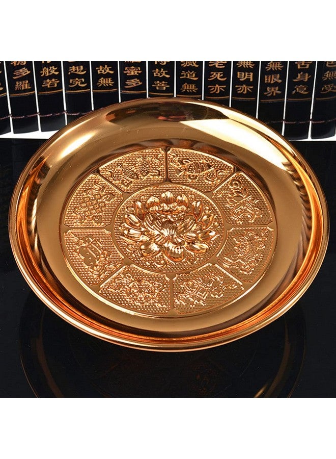 Cabilock Buddhist Plate Offering Bowl Footed Food Dessert Snack Blessing Bowl For Altar Rituals Incense Smudging Decoration Golden 7Inch - Image 5