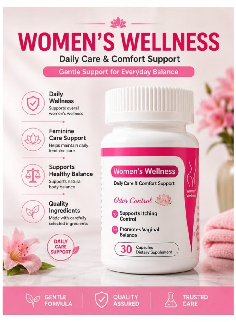 NutraBlast Women's Intimate Care Support Formula, 30 Count Capsules, Daily Feminine Freshness & Comfort Support - Image 1
