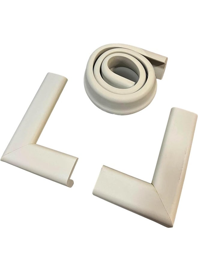 Cardinal Gates - SPK Small Hearth Pad Kit - Fireplace Baby Proofing - Adhesive Backed Fireplace Bumpers for Babies - 4 Foot Roll of Padding & Two 6" x 9" Corners - Made in The USA - Taupe - Image 1