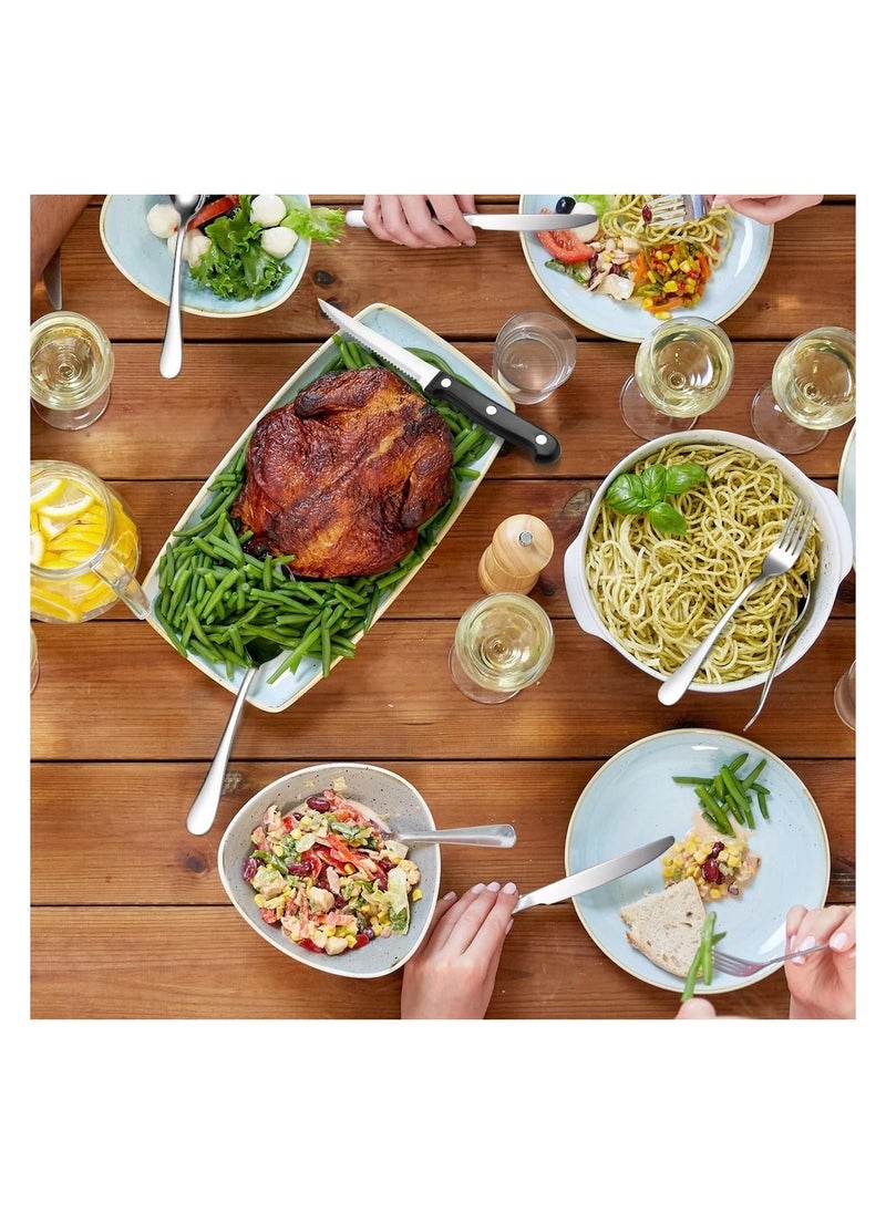 Anmi - Silverware Flatware Cutlery Set, 20-piece Outdoor Camping Stainless Steel Cutlery, Forks, Spoons, Plates, Food Clips, Portable Cutlery Bag Set (Color : Silver) - Image 1
