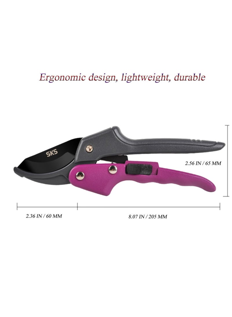 Generic - Pruning Shears for Gardening, 2 Pack Garden Shears, Premium Plant Shears, Garden Plant Clippers, Handheld Pruner for Florist Floral, Thorn Rose, Branch, Hedge, Purple - Image 1