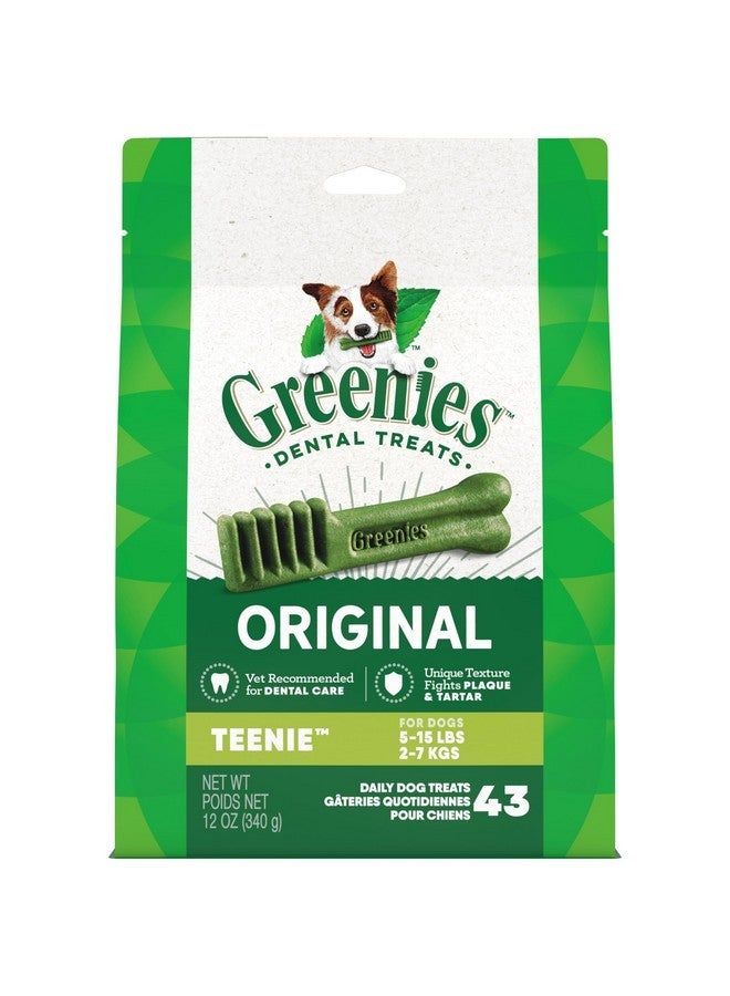 Greenies Original Teenie Natural Dental Care Dog Treats, 12 oz. Pack (43 Treats)