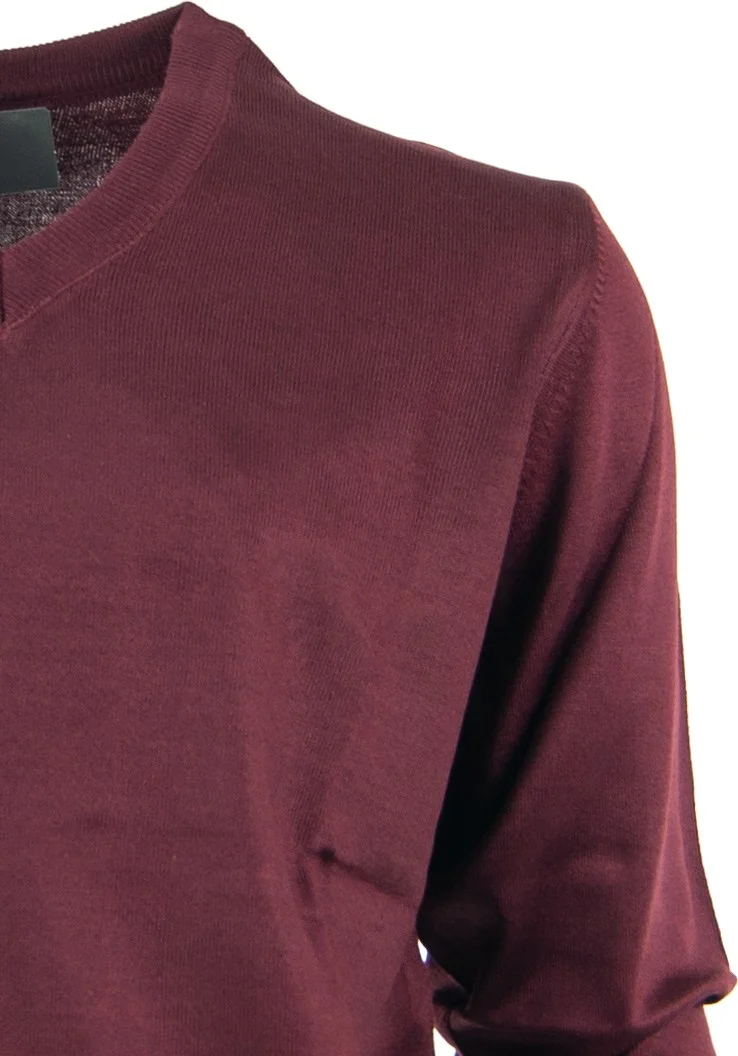 Oppland Men's Dad Sweater V-Neck Fine Wool Woven