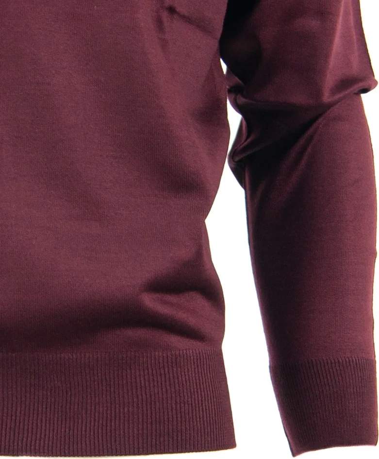 Oppland Men's Dad Sweater V-Neck Fine Wool Woven