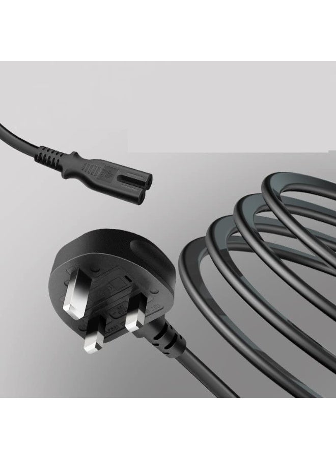 أتش أم سي كابل طاقة بطول 1.5 متر، سلك طاقة ثنائي الأطراف (شكل 8)، قابس IEC-C7 بريطاني، متوافق مع أجهزة LG/Sony/TV/PS4/PS5/Sky Box/Xbox/Playstation/Samsung/Philips/Hisense/Panasonic/Sharp/TCL الذكية وشاشات العرض - Image 3