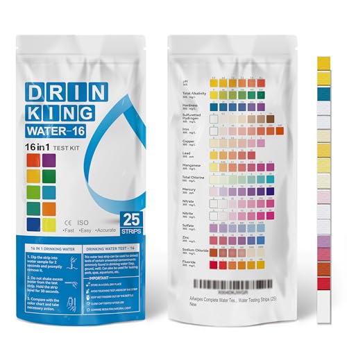 AAwipes Complete Water Testing Kits for Drinking Water 25 Strips Bag Pack 16 in Well, Tap, Drinking Water, City Water Testing Strips (25) - Image 1