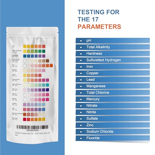 AAwipes Complete Water Testing Kits for Drinking Water 25 Strips Bag Pack 16 in Well, Tap, Drinking Water, City Water Testing Strips (25) - Image 2
