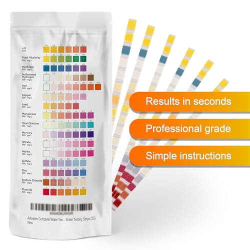 AAwipes Complete Water Testing Kits for Drinking Water 25 Strips Bag Pack 16 in Well, Tap, Drinking Water, City Water Testing Strips (25) - Image 5