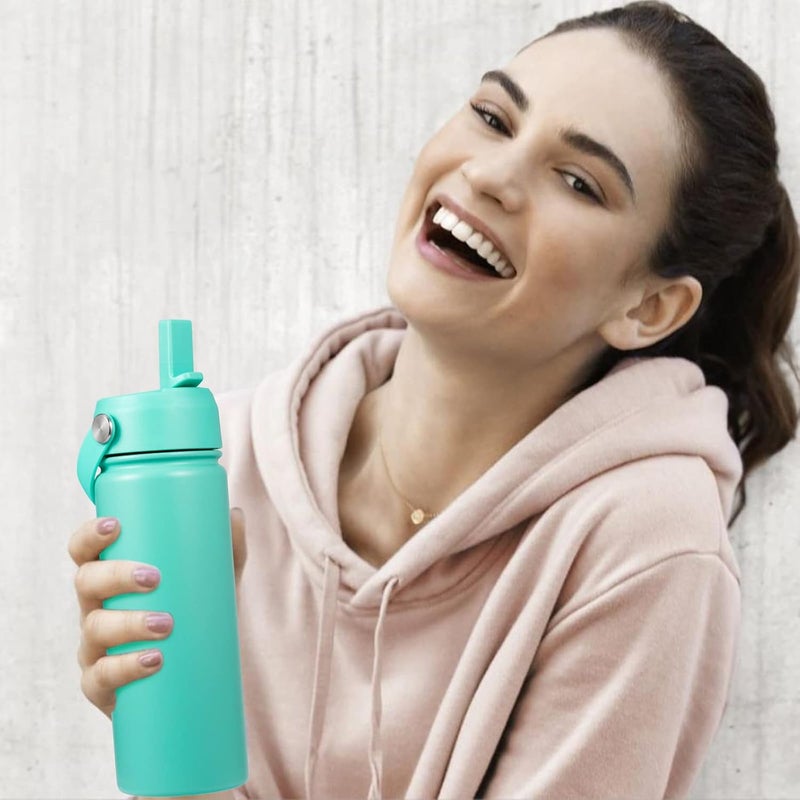 FLORAPELL Straw Lid for Hydro Flask Wide Mouth Water Bottles, Top Lids with Straw Compatible with Hydro Flask 32 40 oz, Replacement Cap Wide Mouth Accessories Flip Lid Flex Handle - Image 5