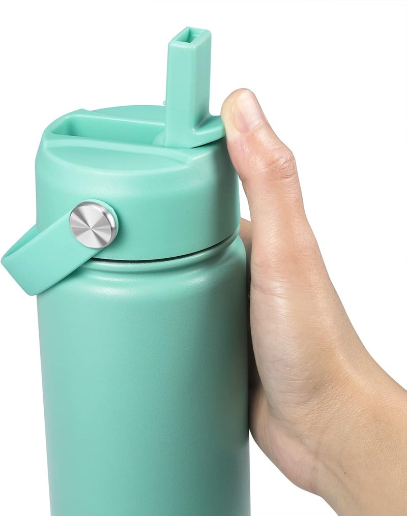 FLORAPELL Straw Lid for Hydro Flask Wide Mouth Water Bottles, Top Lids with Straw Compatible with Hydro Flask 32 40 oz, Replacement Cap Wide Mouth Accessories Flip Lid Flex Handle - Image 4