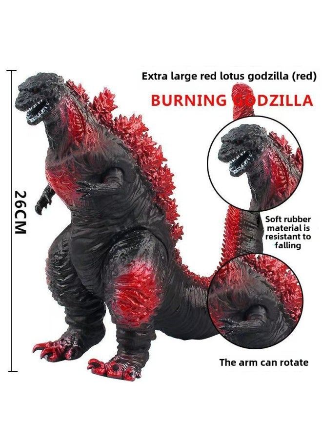 Generic - 2024 Soft Glue Super Large Godzilla King Kong Three-headed Dragon Toy Monster Children's Boy's Hand-made Model Explosive-Color:Planet Rampage Godzilla Purple - Height 23cm - Image 1