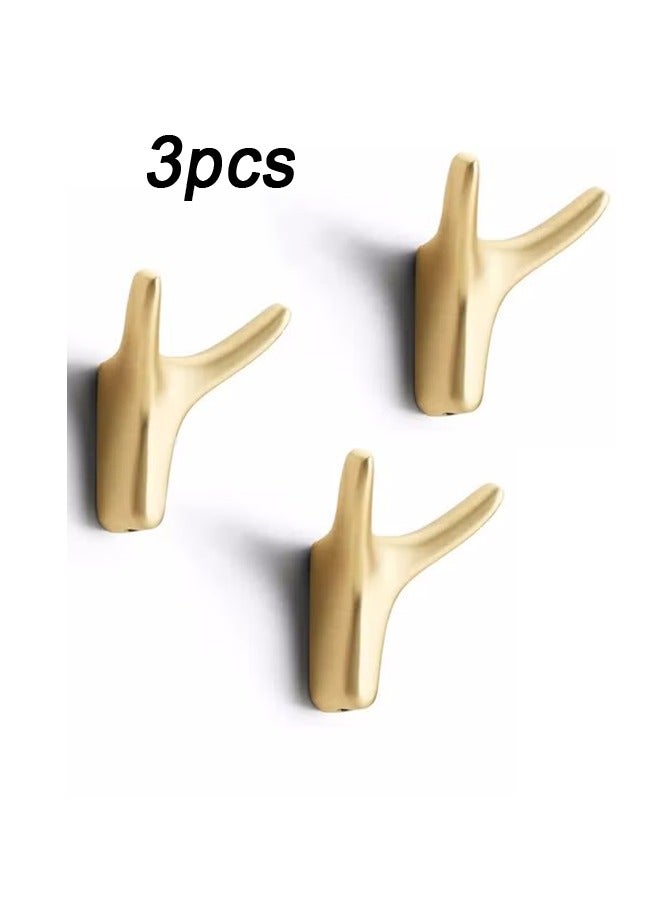 Loquat 3Pcs Hooks for Clothes, Towel Hooks, Coat Hook Cow Head Wall Hooks for Heavy Duty Door Hanger Towel Robe Clothes Cabinet Closet Sponges Hook for Bathroom Bedroom Kitchen Hotel Pool Brushed  - Image 1