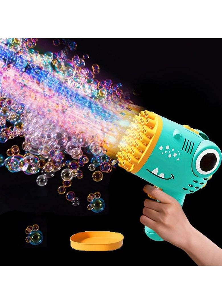 null - Cute dinosaur pattern 40 hole bubble machine toy (without battery and bubble solution) - Image 1