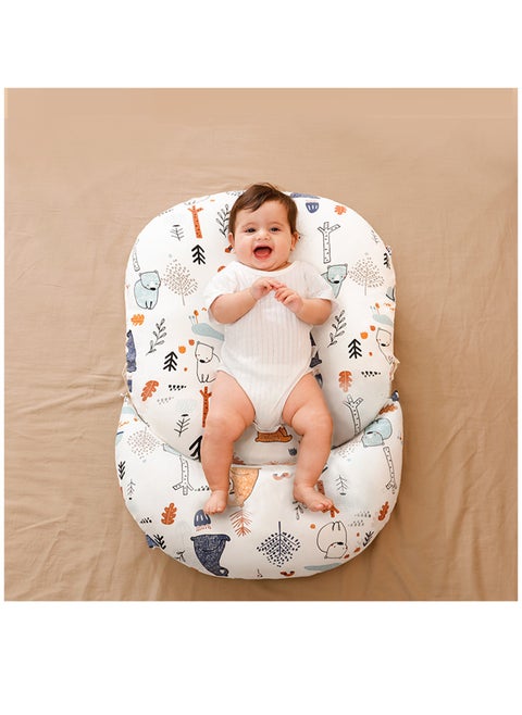 Nursing Pillow for Breastfeeding, Multifunctional Dual-Sided 2-in-1 (Baby Pillow+Nursing Pillow) with Adjustable Waist Strap and Removable Cotton Cover