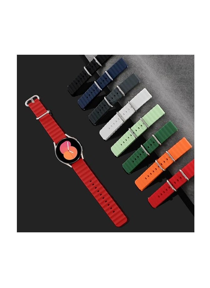 ten.tech - Ocean Silicone Band 20mm, Waterproof Soft Silicone Sport Band for Samsung Gear Sport/Samsung Watch 4/5/5 Pro/S2 Classic/Active 2 44/40mm/Amazfit GTS4/GTS3, by TenTech red - Image 1