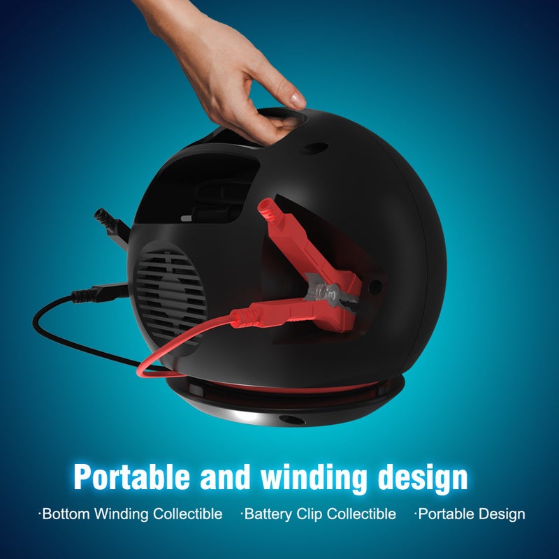 شاحن بطاريات كبير محمول عالي القدرة لسيارات وشاحنات FOXSUR 20A نموذج الكرة المستديرة 300W 12V24V مقياس إنجليسي أحمر - Image 2