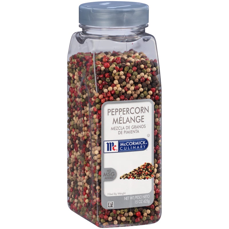 McCormick Culinary Rainbow Peppercorn Medley, 15 oz - One 15 Ounce Container of Mixed Peppercorn Blend for Grinder Refill, Perfect on Meats and Vegetable Side Dishes - Image 1