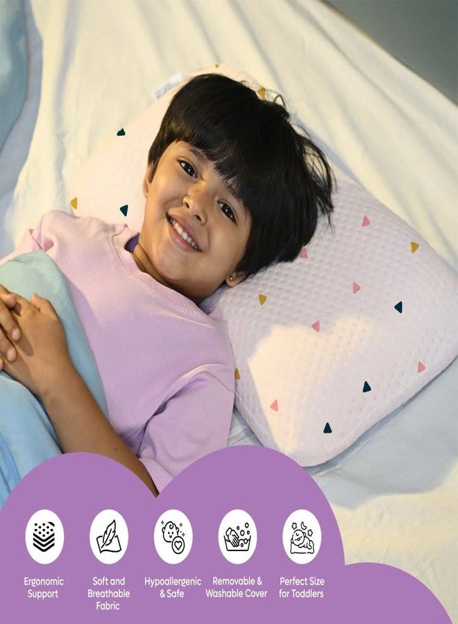ADMIRAE Premium Memory Foam Baby & Toddler Pillow | Head,Neck & Back Support Cushion | Washable Removable Cover | Ideal for Sleeping,Reading & Resting | Age 2to9 Year | 20.5x11.5x2.5in, Tringle Print - Image 2