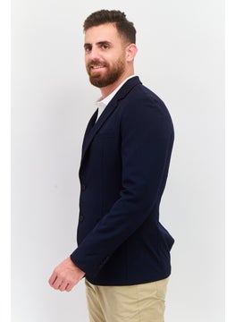 Celio Men Slim Fit Plain Blazer, Navy  - Image 2