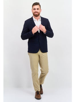 Celio Men Slim Fit Plain Blazer, Navy  - Image 4