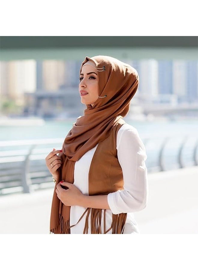 6 قطع من دبابيس بروش اللؤلؤ المحاكي للحجاب للستات، مقاطع الحجاب على شكل حرف U، مقاطع وشاح اللؤلؤ الصناعي، مقاطع وشاح بدون دبوس، وشاح بروش دبوس الحجاب، شال لستات وشاح الحجاب مقاطع - Image 2