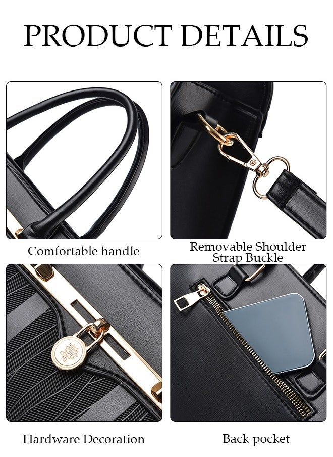 DUNISO Women's Vintage Tote Bag Handbags with Large Capacity Faux Leather Shoulder Bag Ladies Fashion Designer Satchel Crossbody Bag with Detachable Strap for Ladies  - Image 5