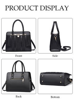 DUNISO Women's Vintage Tote Bag Handbags with Large Capacity Faux Leather Shoulder Bag Ladies Fashion Designer Satchel Crossbody Bag with Detachable Strap for Ladies  - Image 3