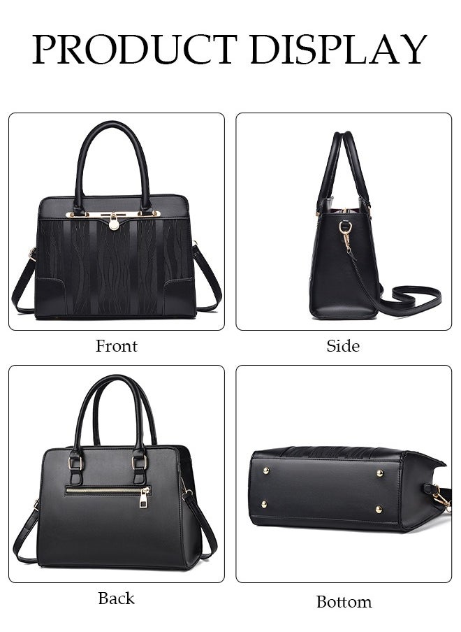 DUNISO Women's Vintage Tote Bag Handbags with Large Capacity Faux Leather Shoulder Bag Ladies Fashion Designer Satchel Crossbody Bag with Detachable Strap for Ladies  - Image 3