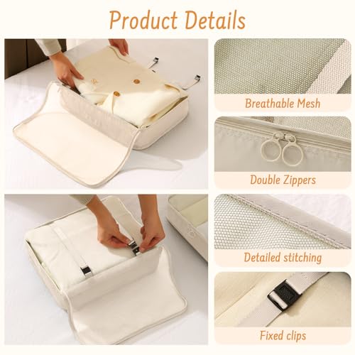 YEEYAA 8 Set Packing Cubes for Travel Suitcase Organizer Bags Luggage Packing Cubes Set Travel Essentials Accessories Gifts for Women - Image 5