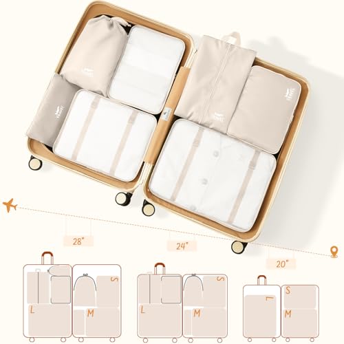 YEEYAA 8 Set Packing Cubes for Travel Suitcase Organizer Bags Luggage Packing Cubes Set Travel Essentials Accessories Gifts for Women - Image 4