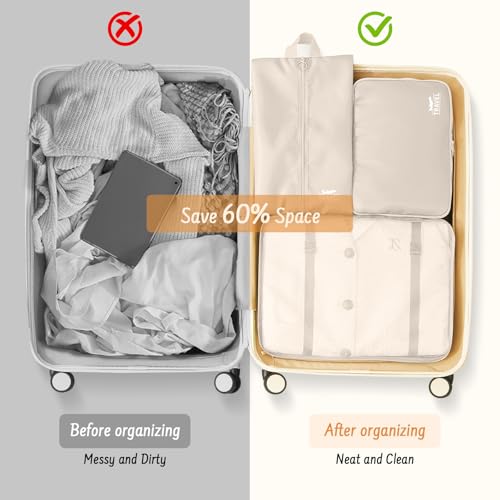 YEEYAA 8 Set Packing Cubes for Travel Suitcase Organizer Bags Luggage Packing Cubes Set Travel Essentials Accessories Gifts for Women - Image 3
