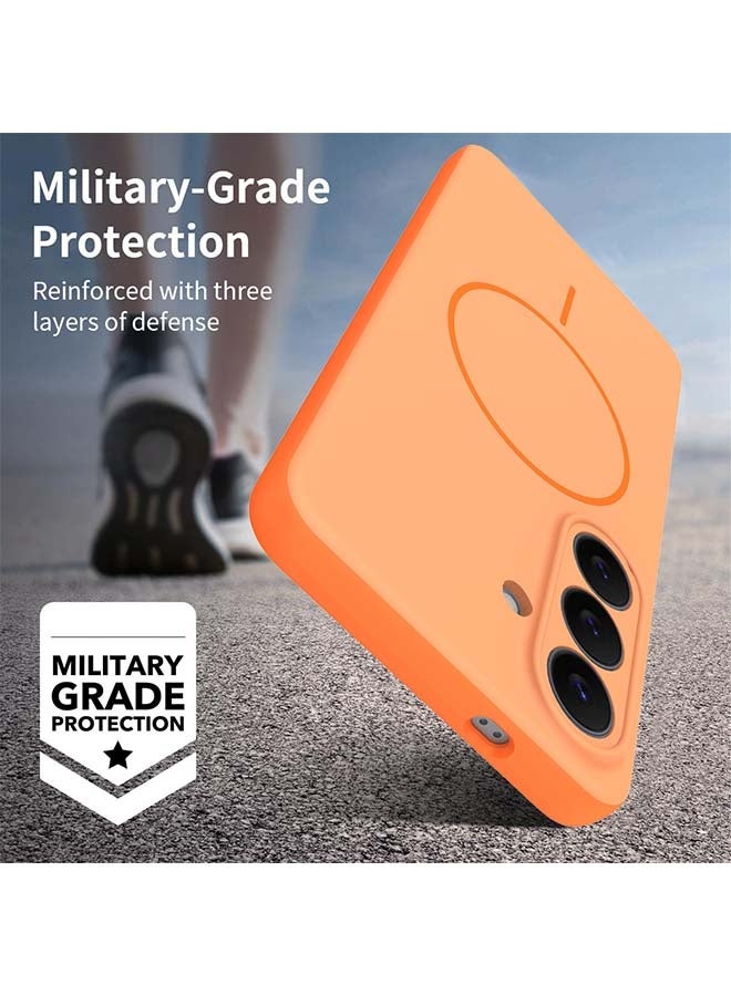 Magnetic Case for Samsung Galaxy S26, [MagSafe Compatible Design][Military-Grade Drop Protection][Upgraded Camera Protection][Lanyard Holes Design] Premium Silicone Drop Protection Phone Case for Galaxy S26 6.3 inch, Orange - Image 3