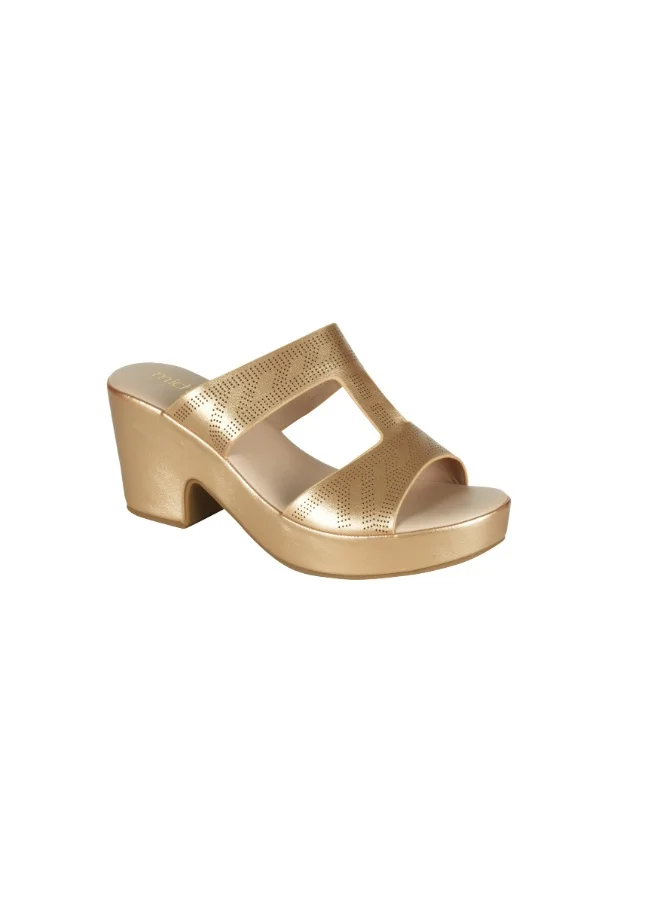 Michelle Morgan 092-2954 Michelle Morgan Ladies Block Heels Sandals4RJ859 Gold