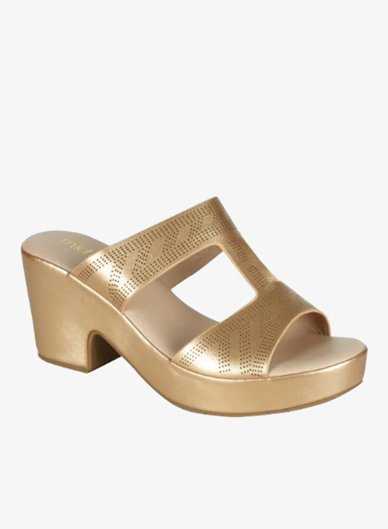 Michelle Morgan 092-2954 Michelle Morgan Ladies Block Heels Sandals4RJ859 Gold