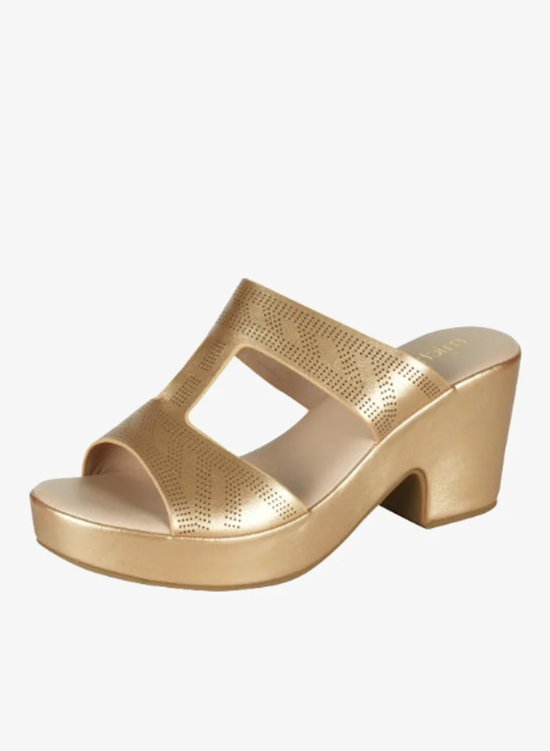 Michelle Morgan 092-2954 Michelle Morgan Ladies Block Heels Sandals4RJ859 Gold