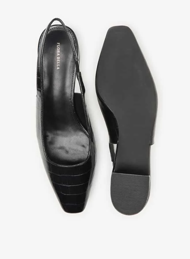 فلورا بيلا من شو إكسبرس Women Textured Slingback Mules with Block Heels
