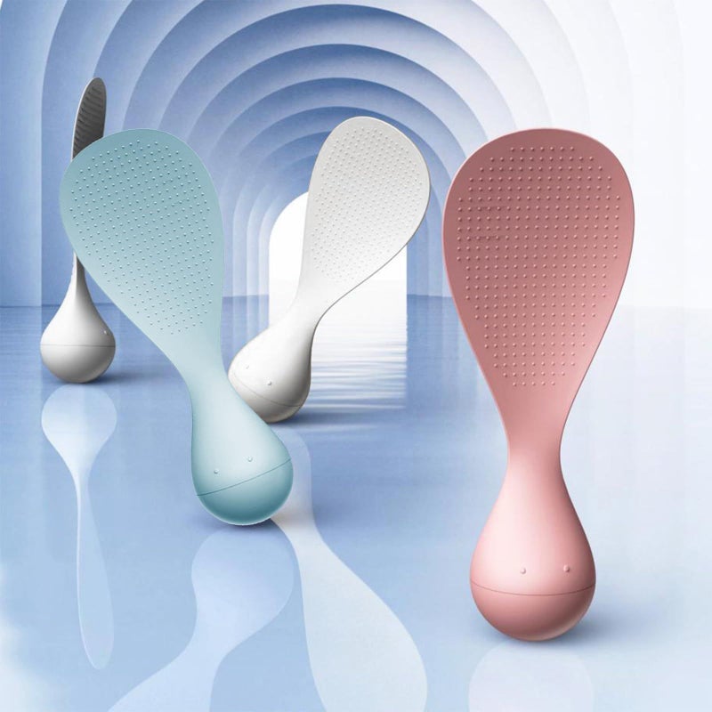 3Pcs Nonstick Rice Scoop Heat Resistant Serving Spoon Kitchen Paddle White Blue Pink - Image 5