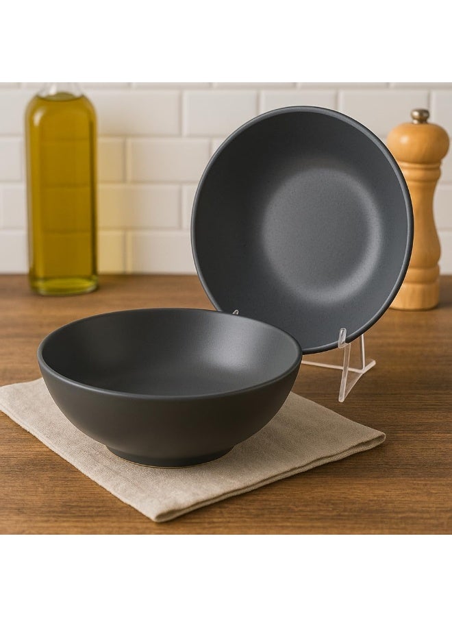 BS طقم أطباق باستا من B&S ميترو رمادي غير لامع مكون من 4 قطع - Image 2