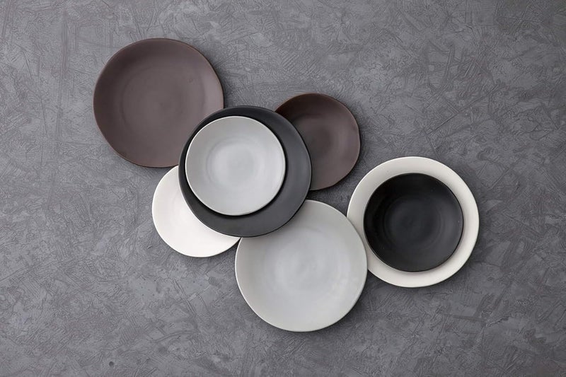 BS طقم أطباق باستا من B&S ميترو رمادي غير لامع مكون من 4 قطع - Image 5