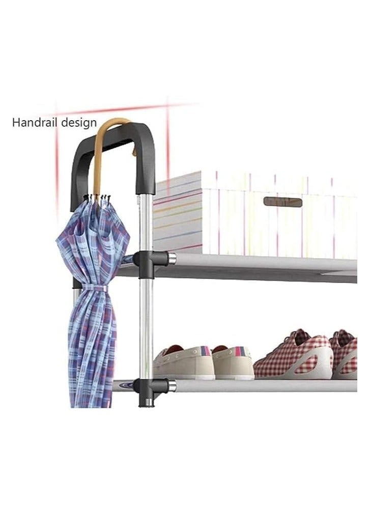 Generic 6 Tier Shoe Rack, Adjustable Sturdy Metal Storage 18 Shelf Cover Shoe Cover Rack, Organizer Storage, Shoe Storage For Bedroom, Closet, Living Room, Entryway 110X30X60 Cm  - Image 3