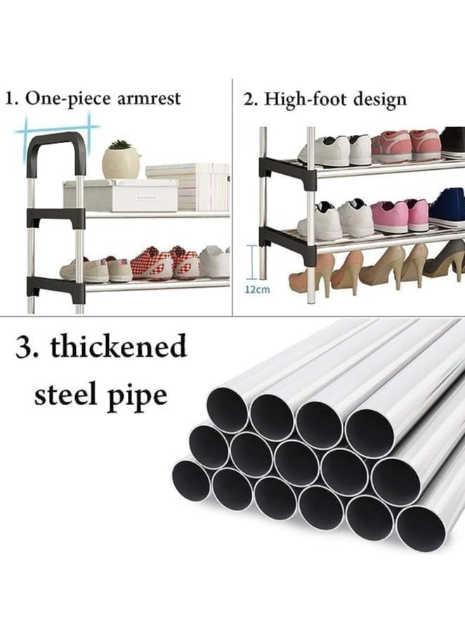 Generic 6 Tier Shoe Rack, Adjustable Sturdy Metal Storage 18 Shelf Cover Shoe Cover Rack, Organizer Storage, Shoe Storage For Bedroom, Closet, Living Room, Entryway 110X30X60 Cm  - Image 4