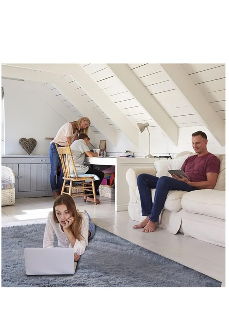 Soft Area Rugs, Living Room Modern Fluffy Carpet, Lndoor Large Area Rug Shag Shaggy Carpet Soft Plush Furry Bedside Anti Slip Mat, Machine Washable Area Rugs for Living Room Bedroom Kids Room Home Decor (Grey,160 x 220 cm) ﻿ - Image 2