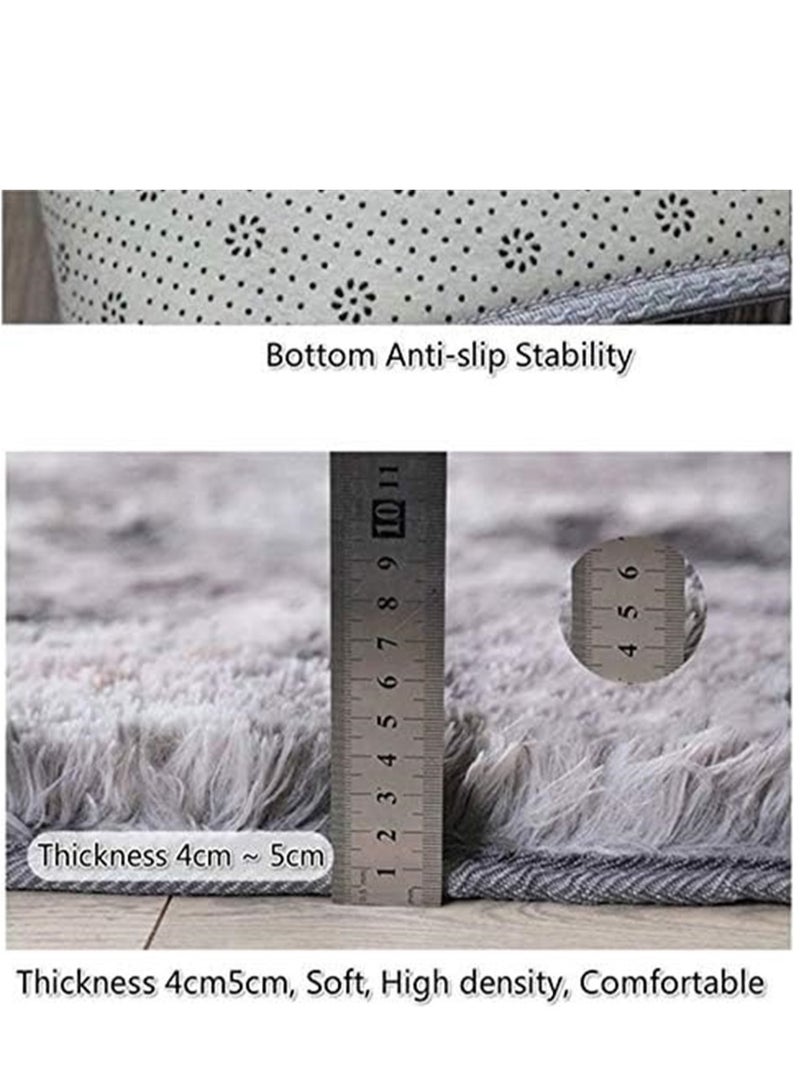 Soft Area Rugs, Living Room Modern Fluffy Carpet, Lndoor Large Area Rug Shag Shaggy Carpet Soft Plush Furry Bedside Anti Slip Mat, Machine Washable Area Rugs for Living Room Bedroom Kids Room Home Decor (Grey,160 x 220 cm) ﻿ - Image 5