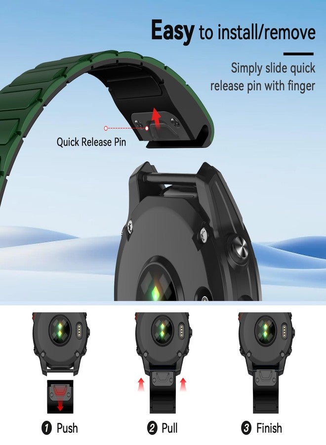 ISABAKE Watch Strap for Garmin Fenix 6/Fenix 7/Fenix 5/Fenix 8 47mm,22mm Silicone Quickfit Replacement Band for Garmin Epix Pro 47mm/EPIX Gen 2/Forerunner 945/Forerunner 935, 22MM - Image 4