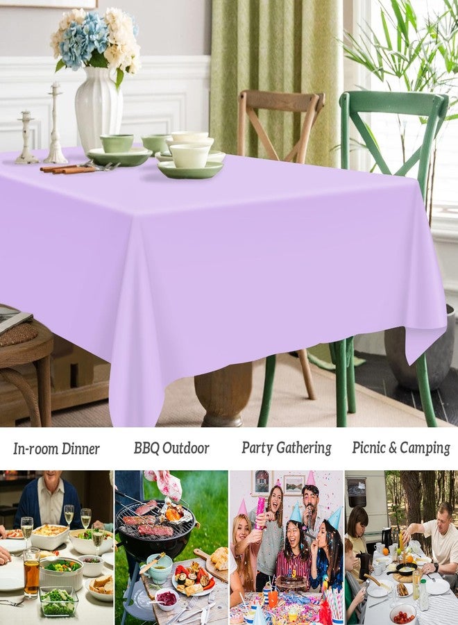 Mulbozy 2 Pcs Light Purple Plastic Tablecloth for Rectangle Table, 54 × 108 inches Disposable Purple Party Table Covers for Birthday, Anniversary, Wedding, Fine Dining, Graduation Party Decoration… - Image 3