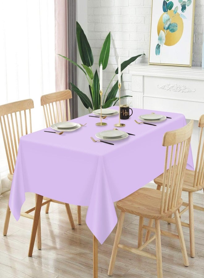 Mulbozy 2 Pcs Light Purple Plastic Tablecloth for Rectangle Table, 54 × 108 inches Disposable Purple Party Table Covers for Birthday, Anniversary, Wedding, Fine Dining, Graduation Party Decoration… - Image 2