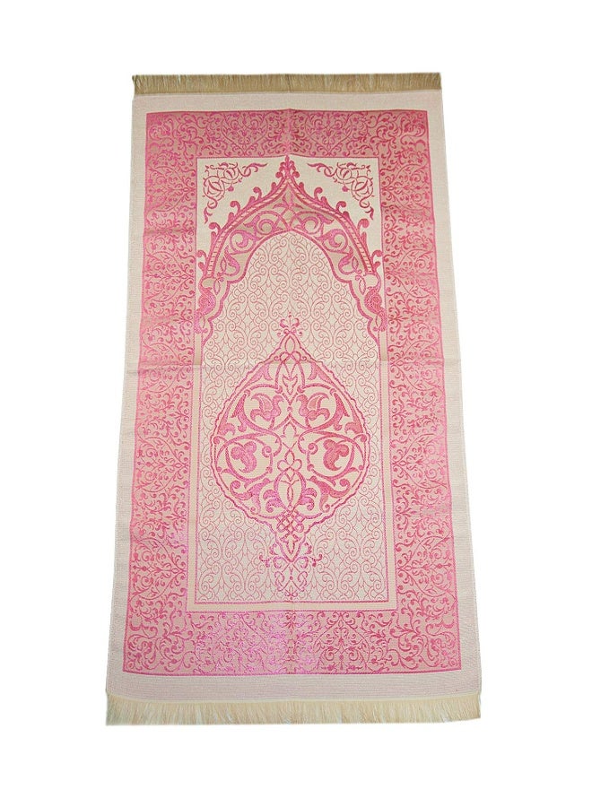 İhvan Online Muslim Prayer Rug and Prayer Beads with Elegant Cylinder Gift Box | Janamaz | Sajadah | Soft Islamic Prayer Rug | Islamic Gifts Set | Prayer Carpet Mat, Taffeta Fabric, Pink - Image 3